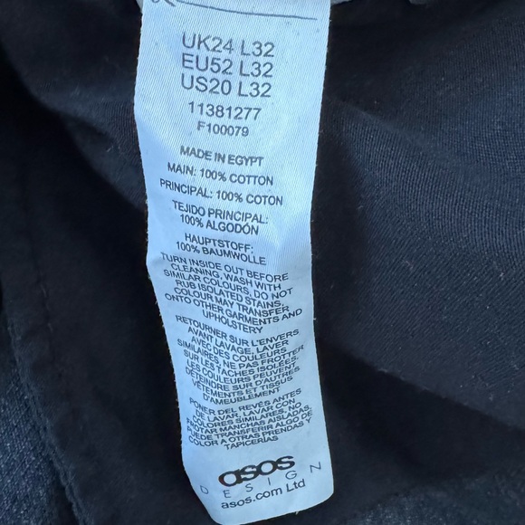 ASOS Design Curve Black Wide Leg High Rise Denim Jeans Size 20/32 - Picture 4 of 5